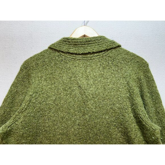 Cabelas Mens Pullover Sweater Size XL Green Knit Shawl Collar Wool Blend - Picture 11 of 13
